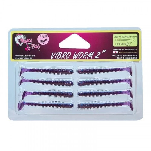 Приманка Crazy Fish VIBRO WORM 2 3-50-98-6 8у