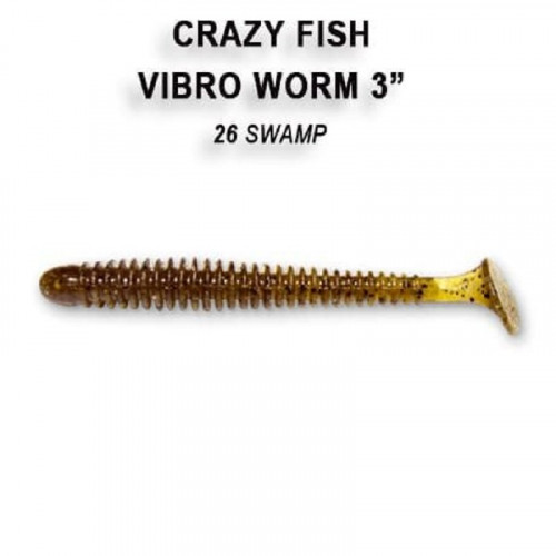 Приманка Crazy Fish VIBRO WORM 3 11-75-26-6 5у