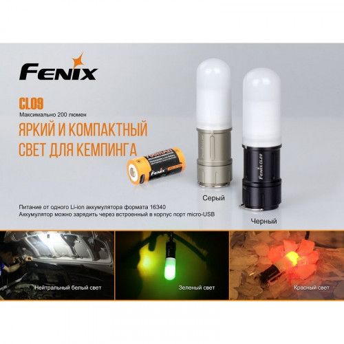Фонарь Fenix CL09BK черный