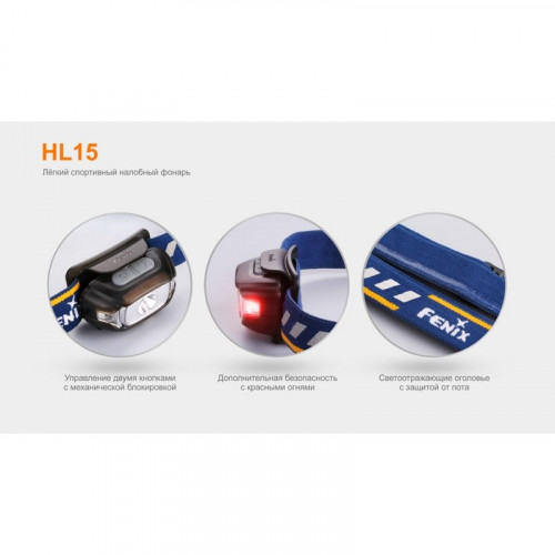 Фонарь Fenix HL15 черный