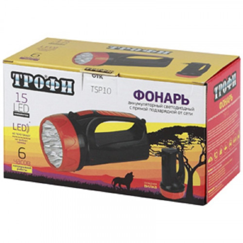 Фонарь Трофи акку 4V1.5Ah, 15х LED, 2 режима, карт TSP10