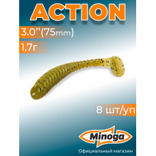 Приманка Minoga ACTION 3,0"(8шт) 75мм, 1,7гр, цвет 001