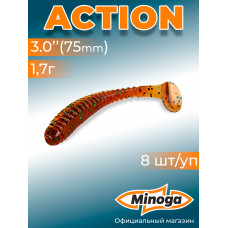 Приманка Minoga ACTION 3,0"(8шт) 75мм, 1,7гр, цвет 004
