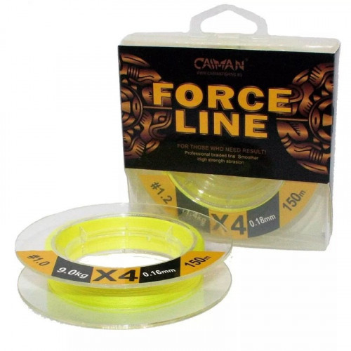 Шнур Caiman Force Line 150м 0,12мм #0.6 жёлтый 185510