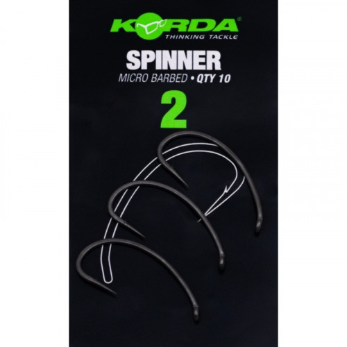Крючок KORDA Spinner PTFE №2 с бородкой 10шт