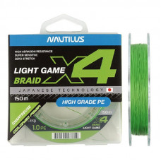 Шнур Nautilus X4 Light game Braid Chartreus 5.4кг 0,8PE 150м