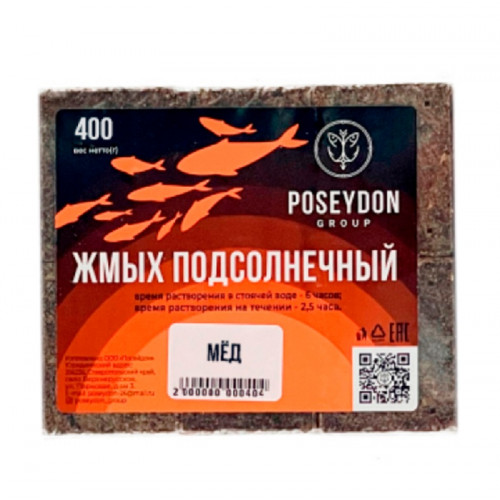 Жмых ПОСЕЙДОН “ПОДСОЛНЕЧНЫЙ” 0,7 кг МЁД