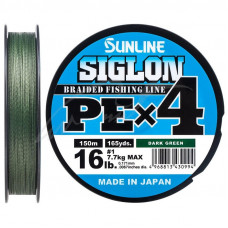 Шнур Sunline Siglon PE х4 150m (темн-зел.) #1.0/0.171mm 16lb/7.7kg