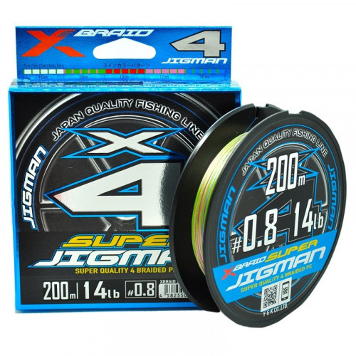 Шнур YGK X-Braid Super Jigman X4 200m #1.0/0.165mm 18Lb/8.1kg