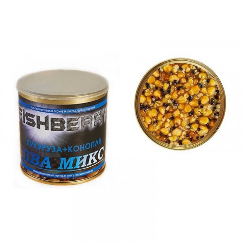 FISHBERRY Зерновая смесь ПВА микс. Кукуруза + конопля -  430 мл