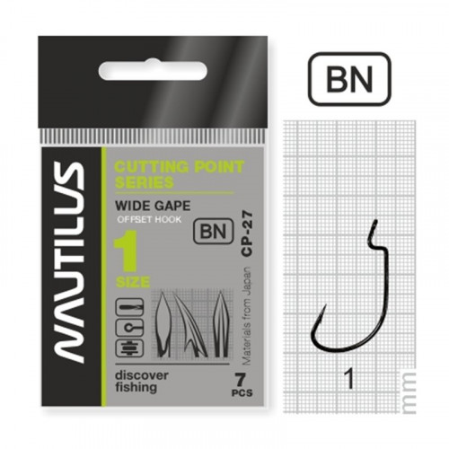 Крючок офсетный Nautilus Offset Cutting Point series Wide Gape 27 BC № 1