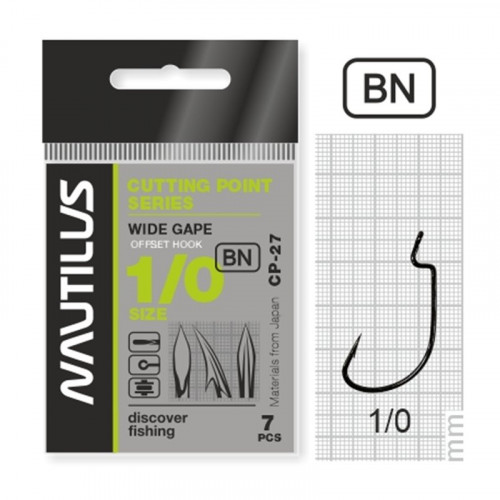 Крючок офсетный Nautilus Offset Cutting Point series Wide Gape 27 BC № 1/0