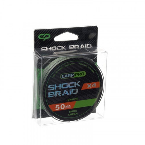 Шок-лидер Carp Pro Shock Braid PE X4 0.16мм 50м Dark Green