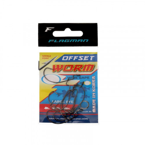 FLAGMAN Крючок Wide Range Worm Big Eye №1 9шт