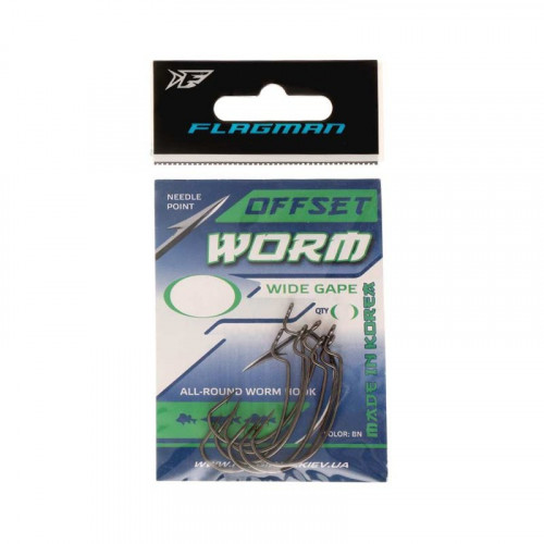 FLAGMAN Крючок Worm Offset №1/0 6шт
