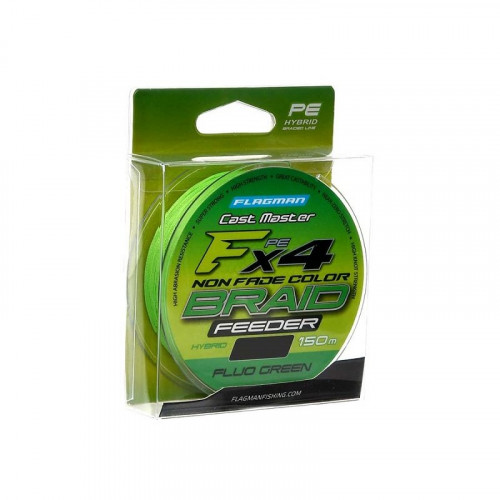 FLAGMAN Шнур Cast Master Feeder Braid F4 150м Fluo Green 0,10мм 5,1кг 11lb