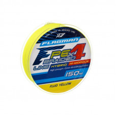 FLAGMAN Шнур PE Hybrid F4 150м Fluo Yellow 0,32мм 18,2кг 40lb
