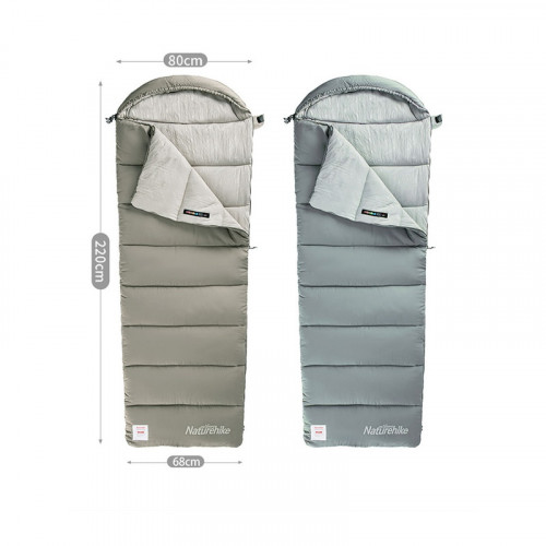 Спальный мешок Naturehike CNK2350WS023 M300 ультралегкий хлопковый с капюшоном весна осень серый, мо