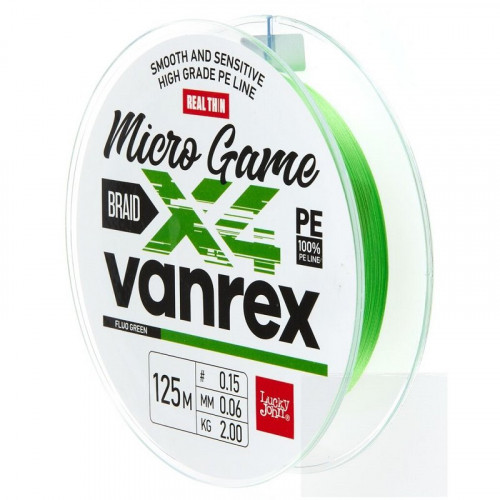 Леска плет. LJ Vanrex MICRO GAME х4 BRAID Fluo Green 125/006