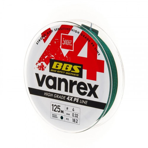 Леска плет. Lucky John Vanrex BBS х4 BRAID Moss Green 125/032