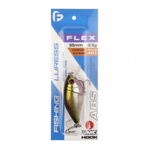 F-FISHING Воблер Flex 55F 55мм 9,5г 0,3-0,6м 481 Плавающий