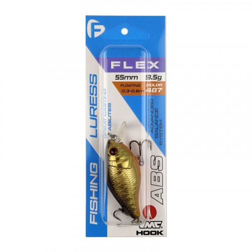 F-FISHING Воблер Flex 55F 55мм 9,5г 0,3-0,6м 487 Плавающий