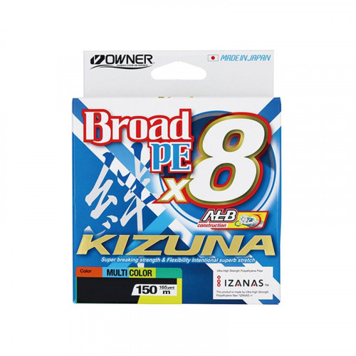 OWNER Шнур Kizuna X8 Broad PE chartreuse 135м 0,17мм 9,2кг