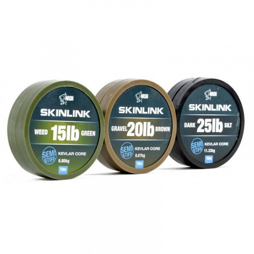 SkinLink Semi-Stiff 15lb Weed - поводочный материал в оплетке, полужесткий, зеленый