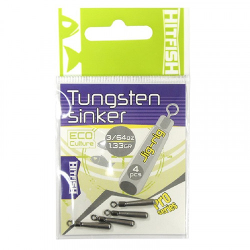 Вольфрамовый груз HITFISH Tungsten sinker Jig-rig 3/64 oz 1.33 gr (4 шт\уп)