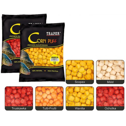 Вулканизированная кукуруза Traper Corn Puff 4мм 20г Клубника