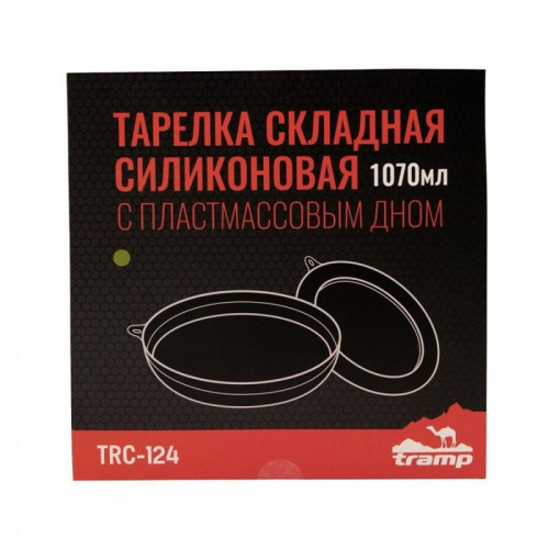 Tramp тарелка силикон с пласт дном 25,5*25,5*4 (оливковый)