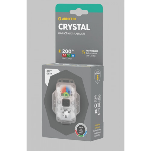 Фонарь Armytek Crystal USB-C Серый