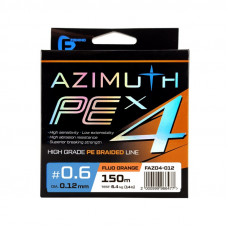 F-FISHING Шнур Azimuth PE X4 150м Orange 0,12мм 6,4кг/14lb