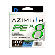 F-FISHING Шнур Azimuth PE X8 150м Dark Green 0,12мм 4,5кг/10lb