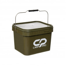 CARP PRO Вeдро квадратное пластиковое 10л с крышкой зеленое