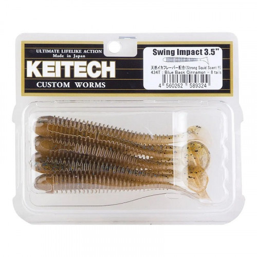 Силиконовая приманка Keitech Swing Impact 3.5" 434 Blue back cinnamon 8y