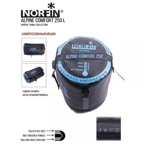 Мешок-одеяло спальный Norfin ALPINE COMFORT 250 L