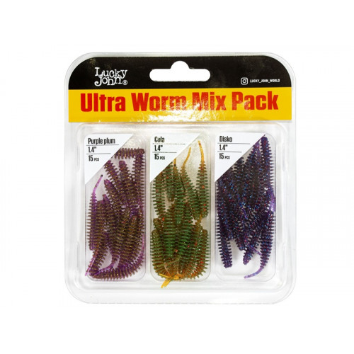 Слаги съедобные искусственные LJ Pro Series ULTRAWORM 1,4in (03.50)/MIX1 45шт.