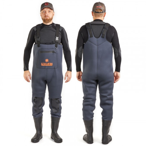 Полукомбинезон заброд. Norfin SHADOW NEOPRENE BOOTFOOT р.44-L с сапогами резина