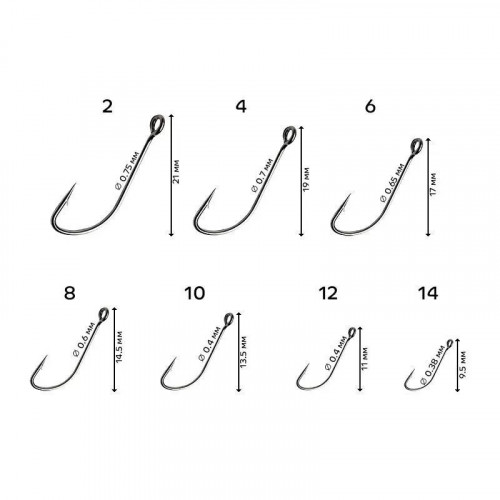 Одинарный крючок CF S hook №8 10 шт