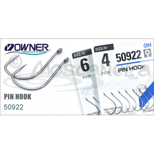 Одинарный крючок OWNER 11шт кольцо Black Chrome 50922-12