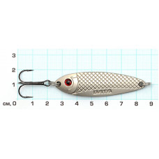 Блесна ЖЕРЕХОВАЯ  21г, 80мм, матовое серебро, тр.Mustad №4, цветной металл