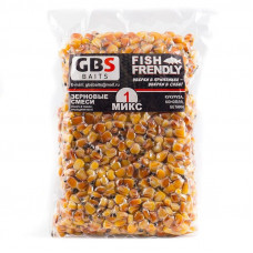 Зерновая смесь GBS Baits № 1 Фасовка 1 кг (Кукуруза,конопля)