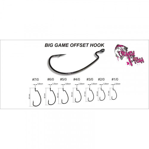 Офсетный крючок Crazy Fish Big Game Offset Hook №5/0 5 шт