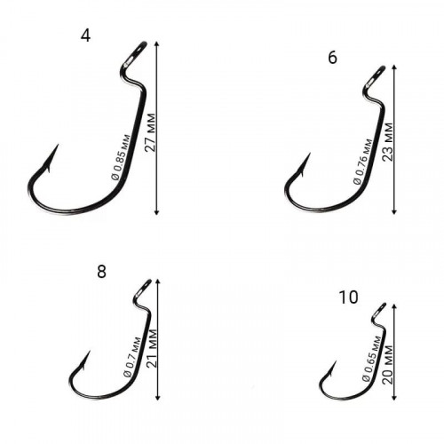 Офсетный крючок Crazy Fish DN Offset Joint Hook №4 10 шт