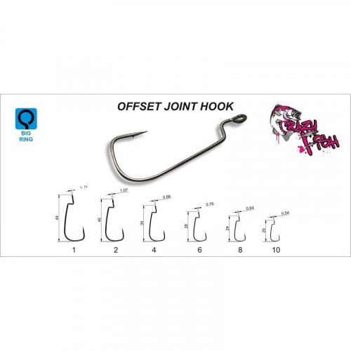 Офсетный крючок Crazy Fish Offset Joint Hook №1 10 шт