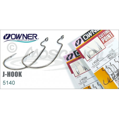Офсетный крючок OWNER 6шт J-HOOK 5140 №2 OFFSET